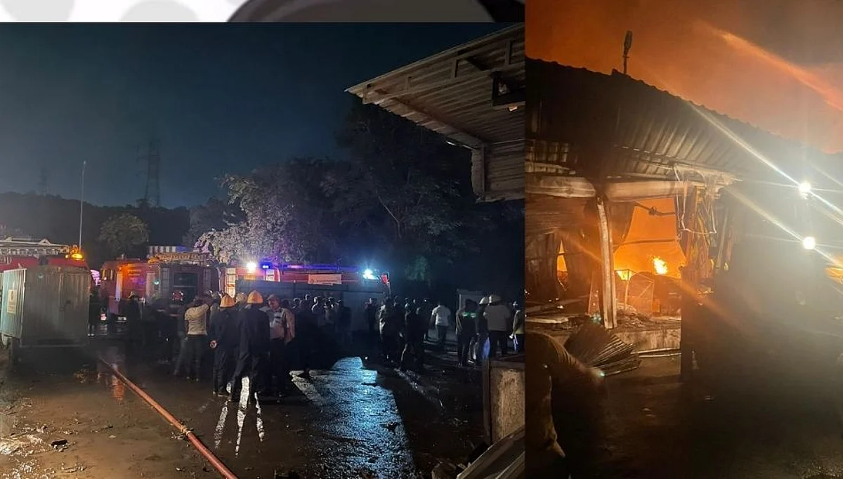 बावधन येथे ऑनलाईन मागणीवरून किराणा माल देणाऱ्या गोडावूनला आग