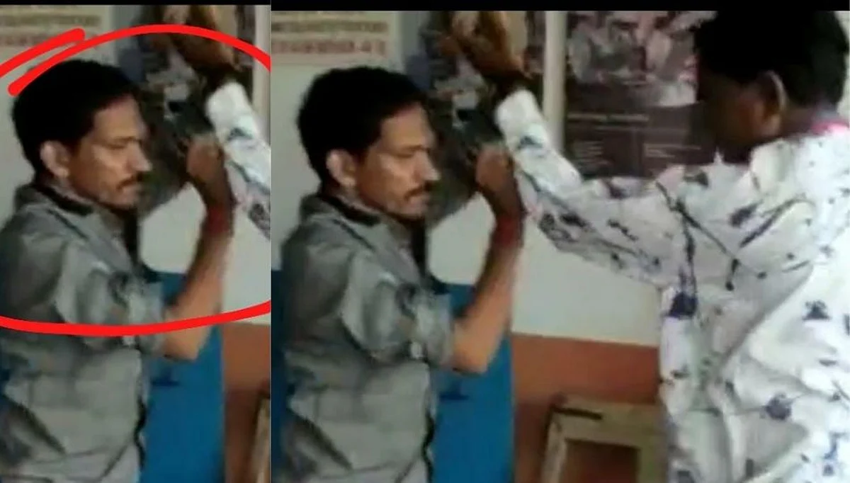 दारूड्या पोस्टमास्तरची ग्राहकाशी फ्री स्टाईल