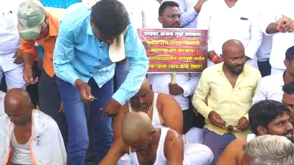 ...म्हणून राज्य सरकारच्या विरोधात, 72 शेतकऱ्यांच्या मुलांनी केले मुंडण आंदोलन !