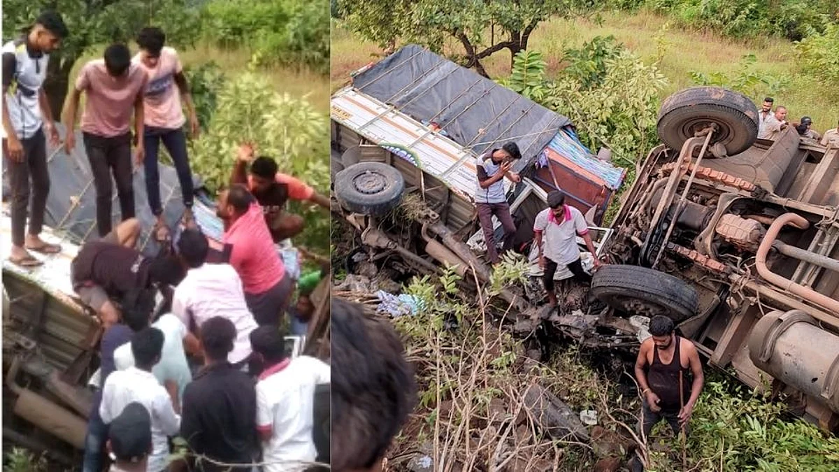Pune: ट्रक आणि जीपचा भीषण अपघात; दोन्ही वाहने दरीत कोसळली