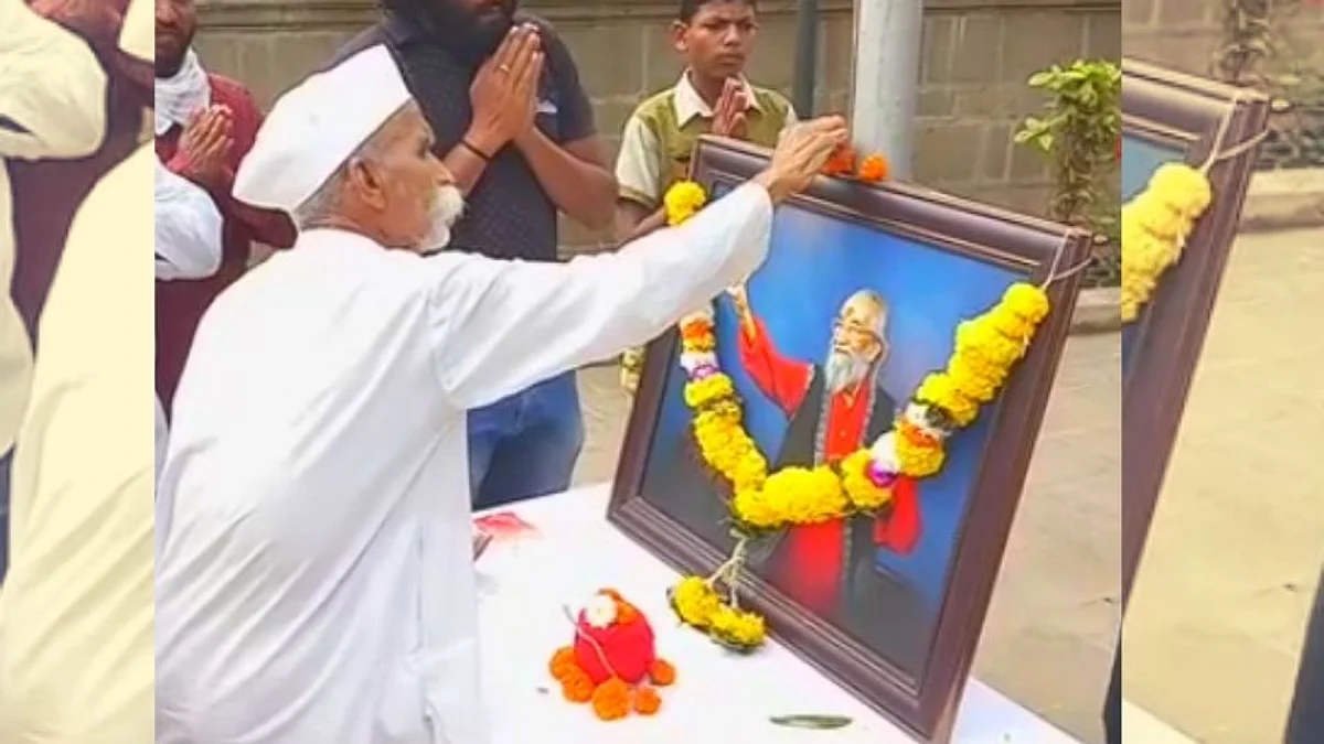 Sangli : बाबासाहेब पुरंदरेंच्या अस्थीकलशाचे दर्शन घेत संभाजी भिडेंनी वाहिली श्रद्धांजली