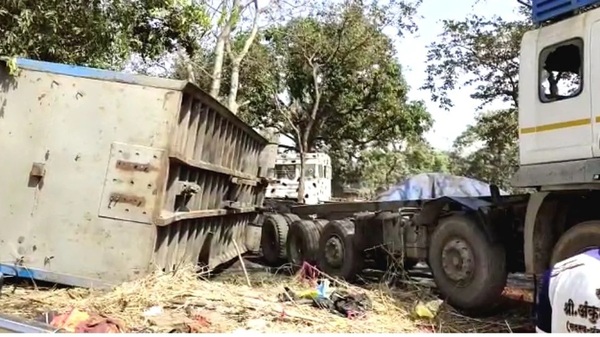दुर्दैवी : कोळसा उतरवताना कंटनेर झोपडीवरती कोसळल्याने 3 मुलींचा झोपेतच मृत्यू