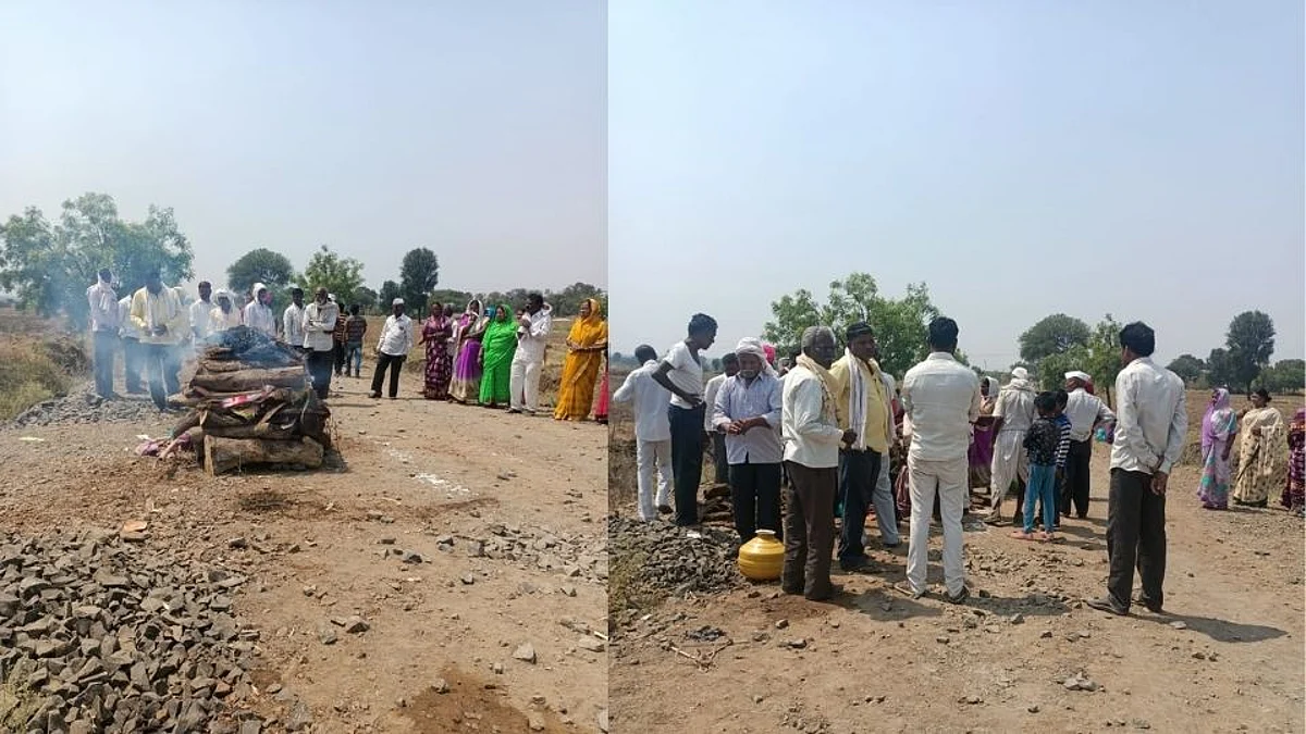 स्मशानभूमी नसल्यानं रस्त्यावरच अंत्यविधी; बीडच्या चौथेवाडी गावातील धक्कादायक घटना