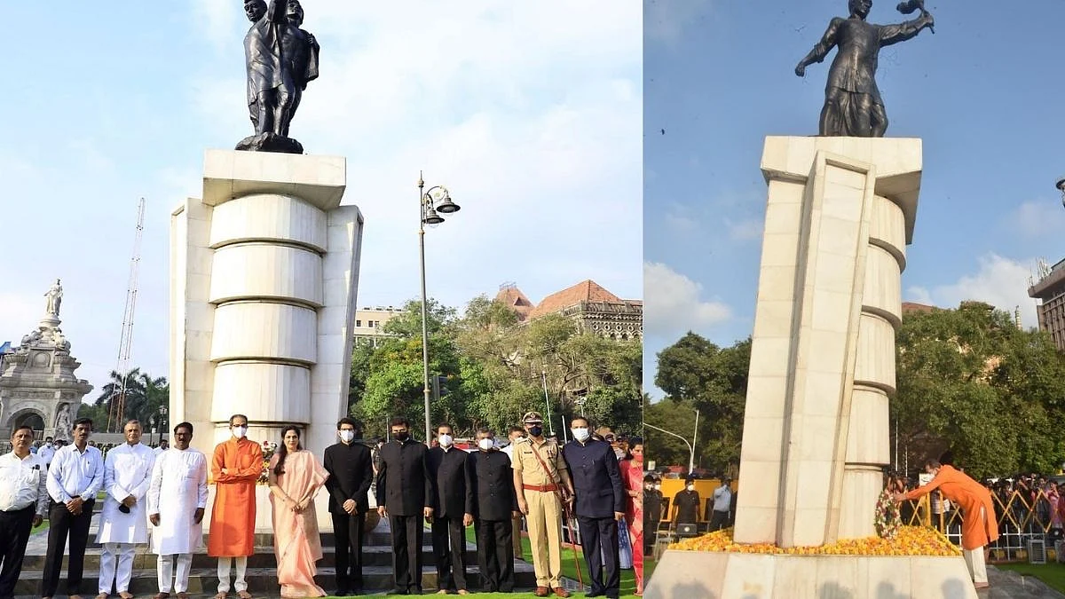 महाराष्ट्राचा 62 वा वर्धापन दिन; मुख्यमंत्री उद्धव ठाकरे यांचं हुतात्मा स्मारकाला अभिवादन
