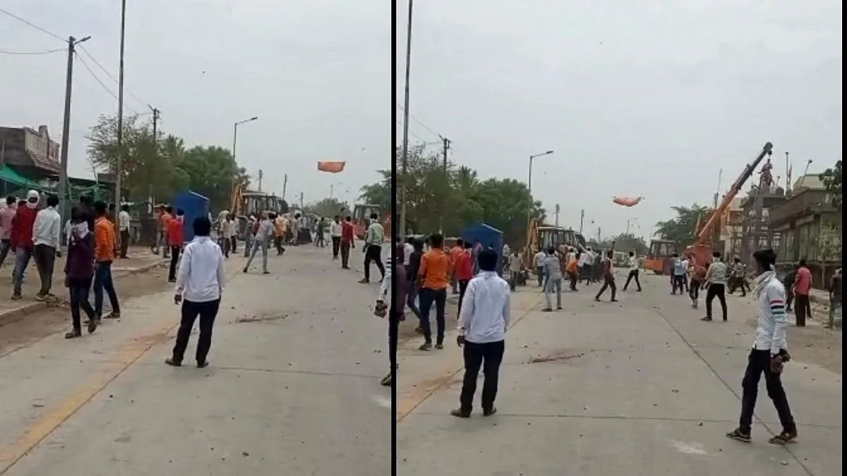 Jalna: छत्रपती शिवाजी महाराजांचा पुतळा काढण्यावरून वाद; JCB-क्रेनवर दगडफेक