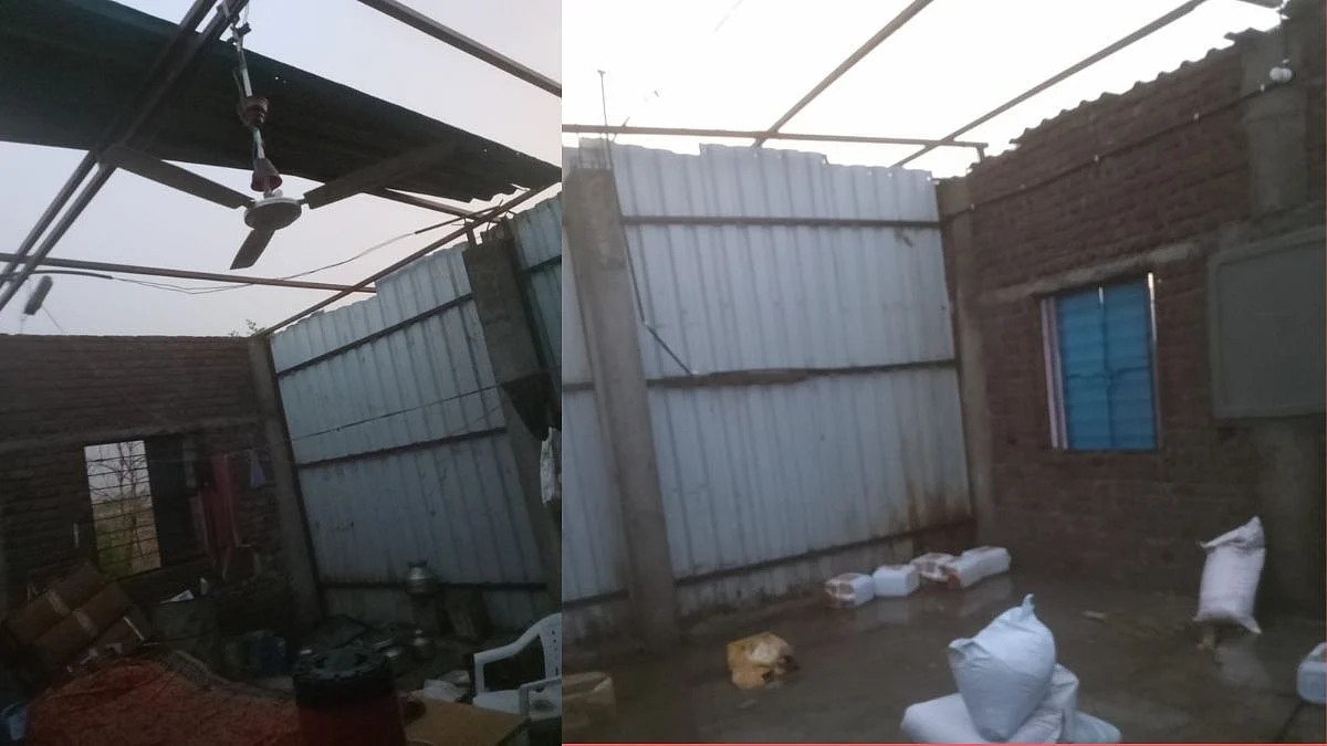 शाळा सुरू होण्याच्या दोन दिवस आधीच शाळेचे पत्रे उडाले
