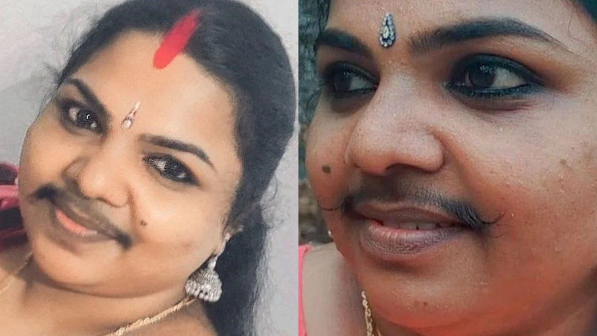 Shyja Indian woman who flaunts her moustache