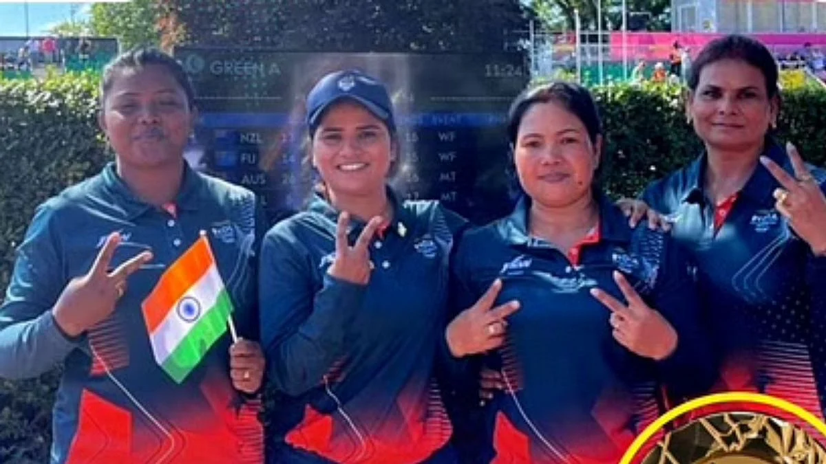 india win gold in Lawn Bowl
