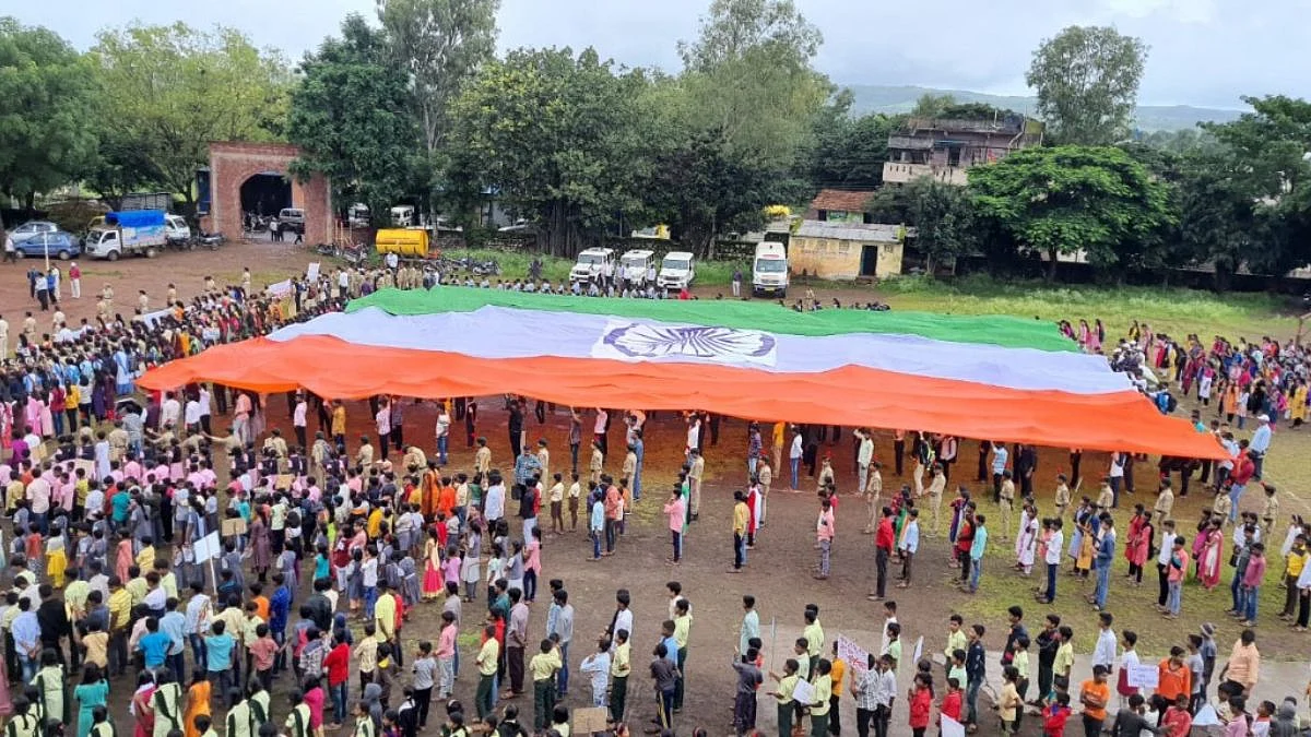 Indian Flag Hoisting at shirala