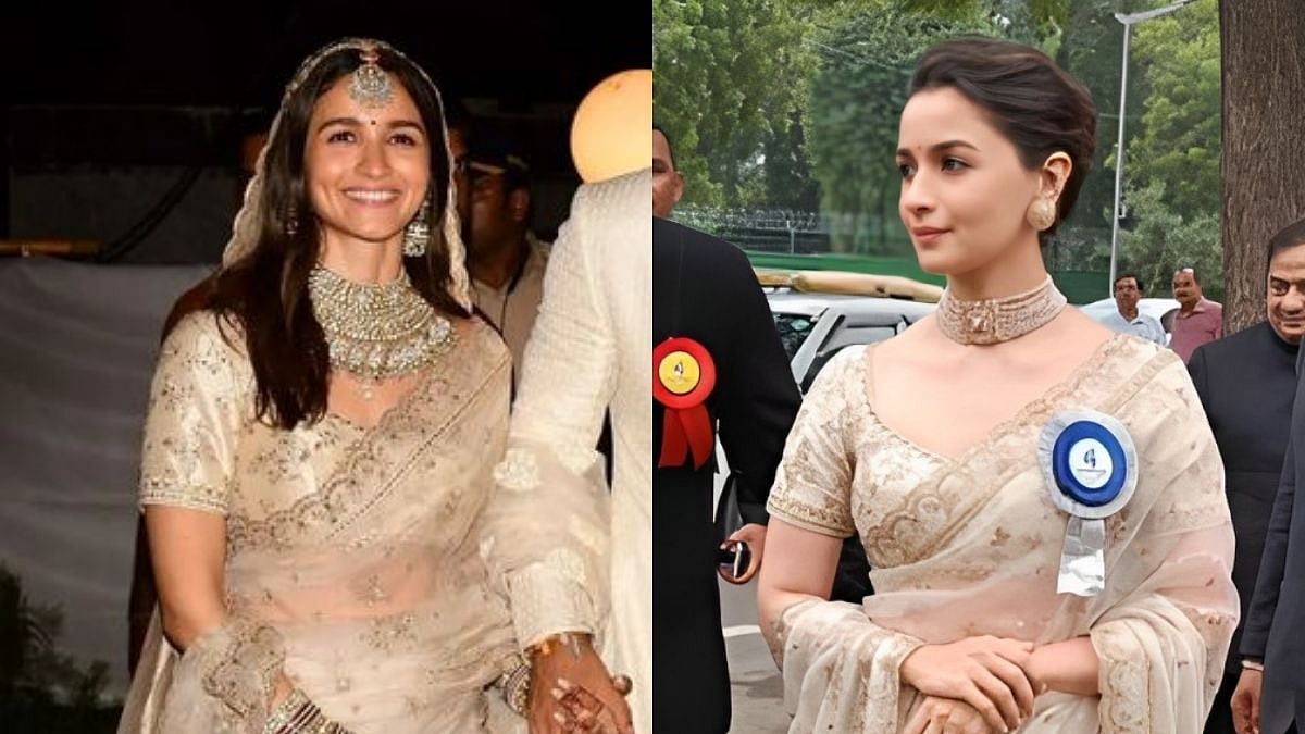 Alia Bhatt Saree: लग्नानंतर आणखी एका खास क्षणांसाठी आलियाने केलं OUTFIT रिपीट, नॅशनल अ‍ॅवॉर्डदरम्यान अभिनेत्रींच्या साडीची चर्चा |Alia Bhatt Wore Her Wedding Saree ...