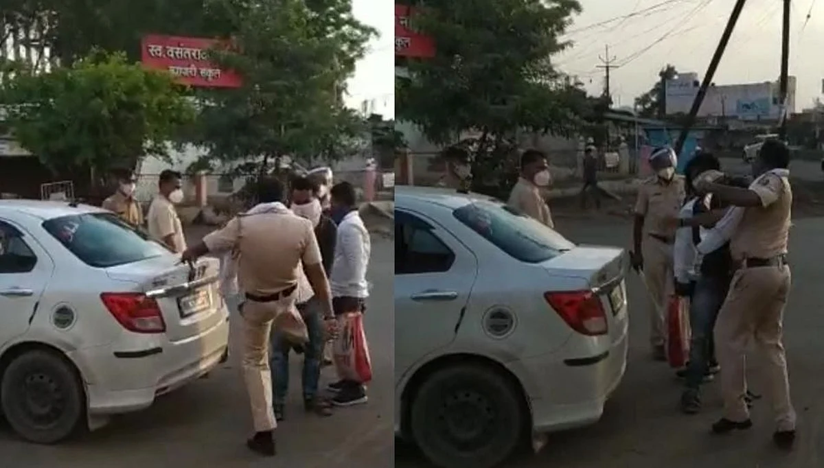 शेतीच्या खरेदीसाठी आलेल्या तरुणाला पोलिस अधिकाऱ्याने मारले