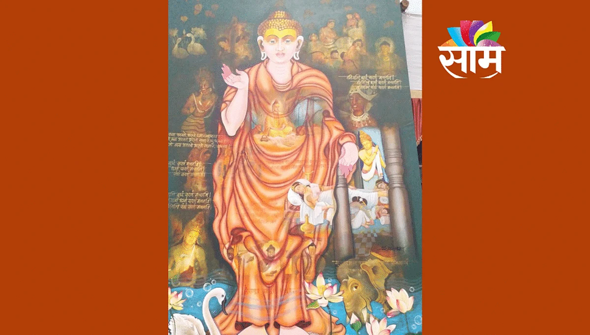 सोलापुरात साकारले गौतम बुद्धांचे भव्य पेंटिंग; जीवनप्रवासावर टाकला प्रकाश