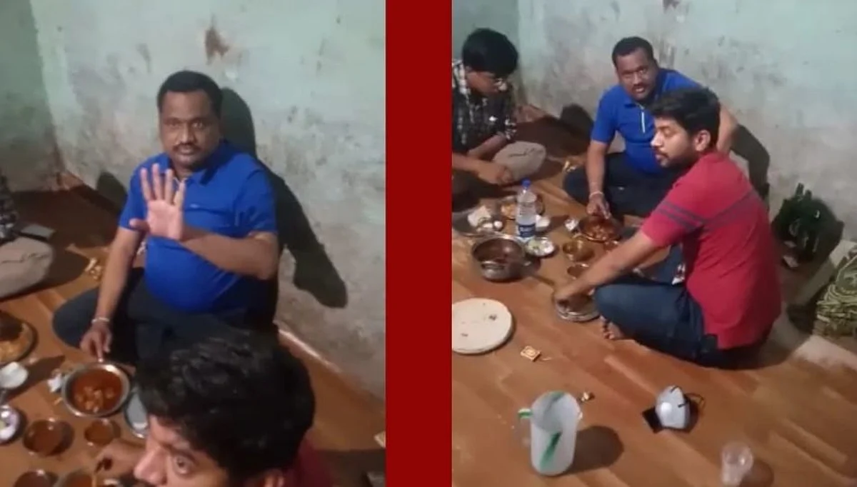 लाॅकडाऊममध्ये अधिकारी आणि कर्मचाऱ्यांची ओली पार्टी