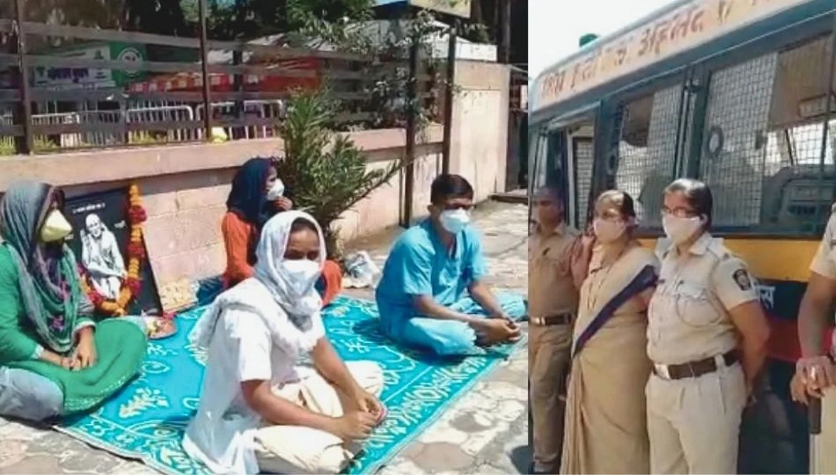 शिर्डीत साई संस्थानच्या रुग्णालयातील कर्मचाऱ्यांचे बेमुदत काम बंद आंदोलन ( पहा व्हिडिओ )
