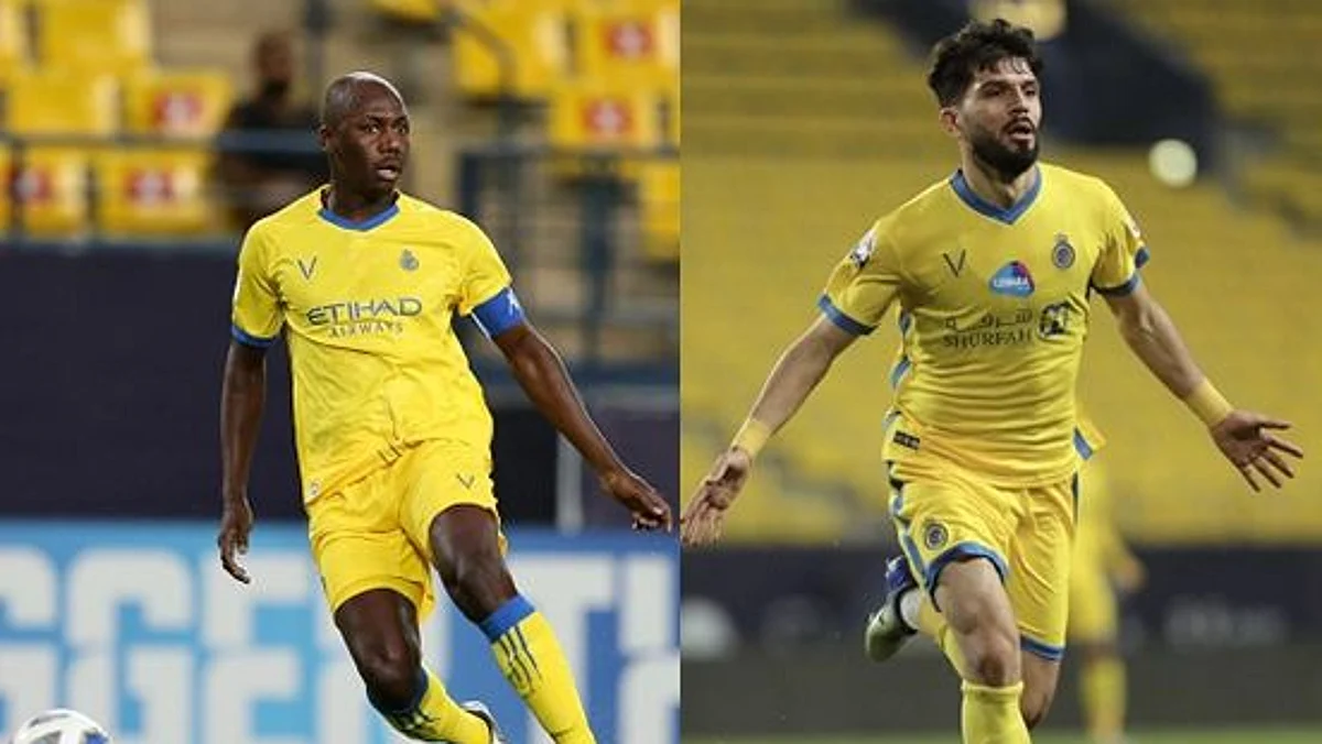 لاعبا النصر جلال الدين ماشاريبوف وعبدالله مادو