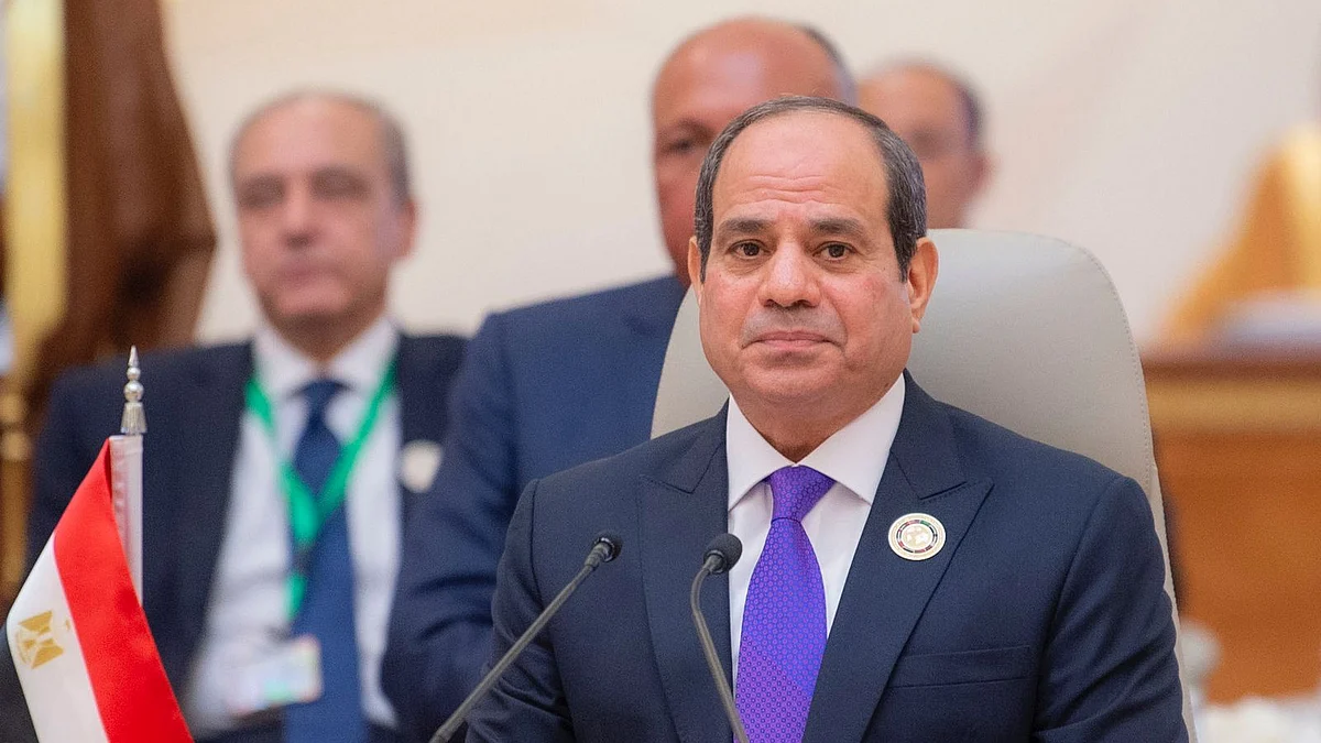 عبدالفتاح السيسي رئيس مصر خلال مشاركته في قمة جدة للأمن والتنمية