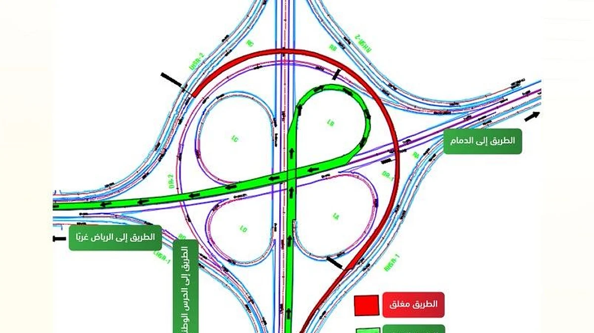 "مرور الرياض": ابتداء من الاثنين القادم.. تحويل حركة السير بتقاطع طريق خريص مع الشيخ جابر