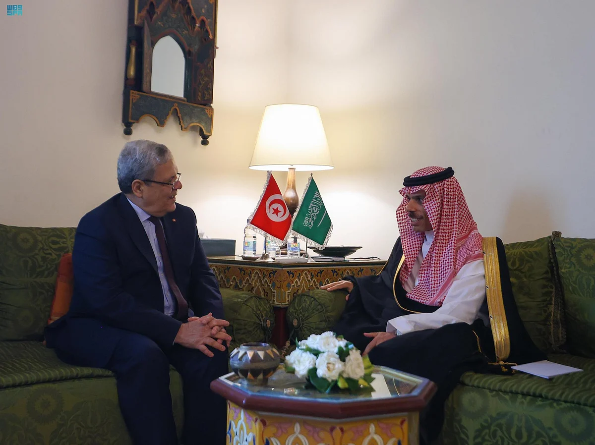 فيصل بن فرحان يلتقي بنظيره التونسي عثمان الجرندي