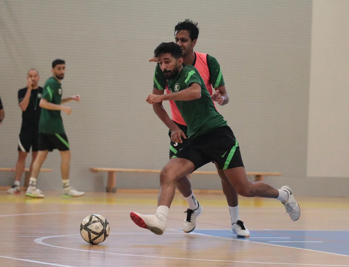 المنتخب السعودي الأول لكرة قدم الصالات أثناء التدريبات