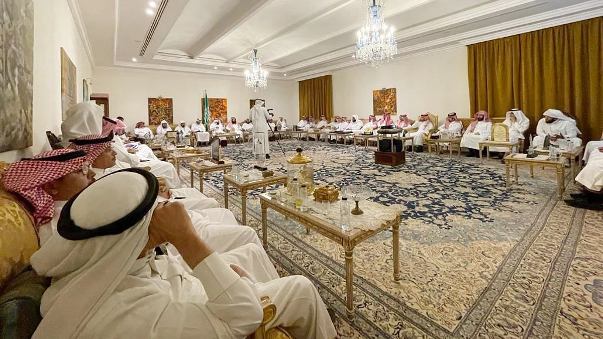 جانب من حضور ثلاثية الأمير أحمد بن بندر السديري