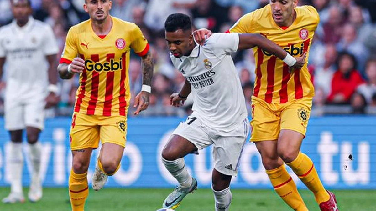 جانب من لقاء ريال مدريد وجيرونا في الدوري الإسباني
