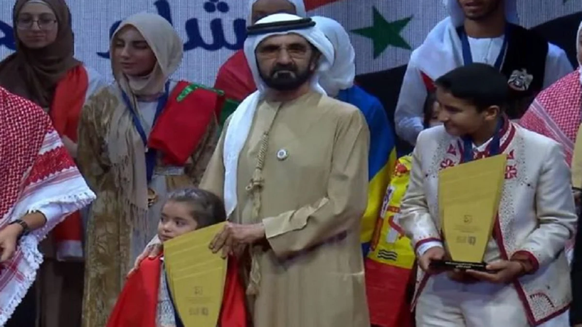 محمد بن راشد يتوج الطفلة السورية "شام البكور" بلقب تحدي القراءة العربي بموسمه السادس