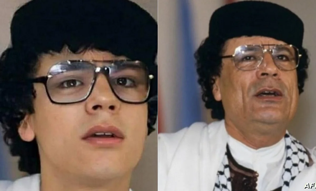 القذافي و"حفيده".. صورة حقيقية والأخرى مزورة