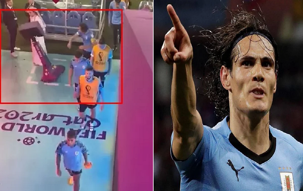 بالفيديو.. نجم أوروجواي يحطّم جهاز تقنية الفيديو عقب وداع كأس العالم