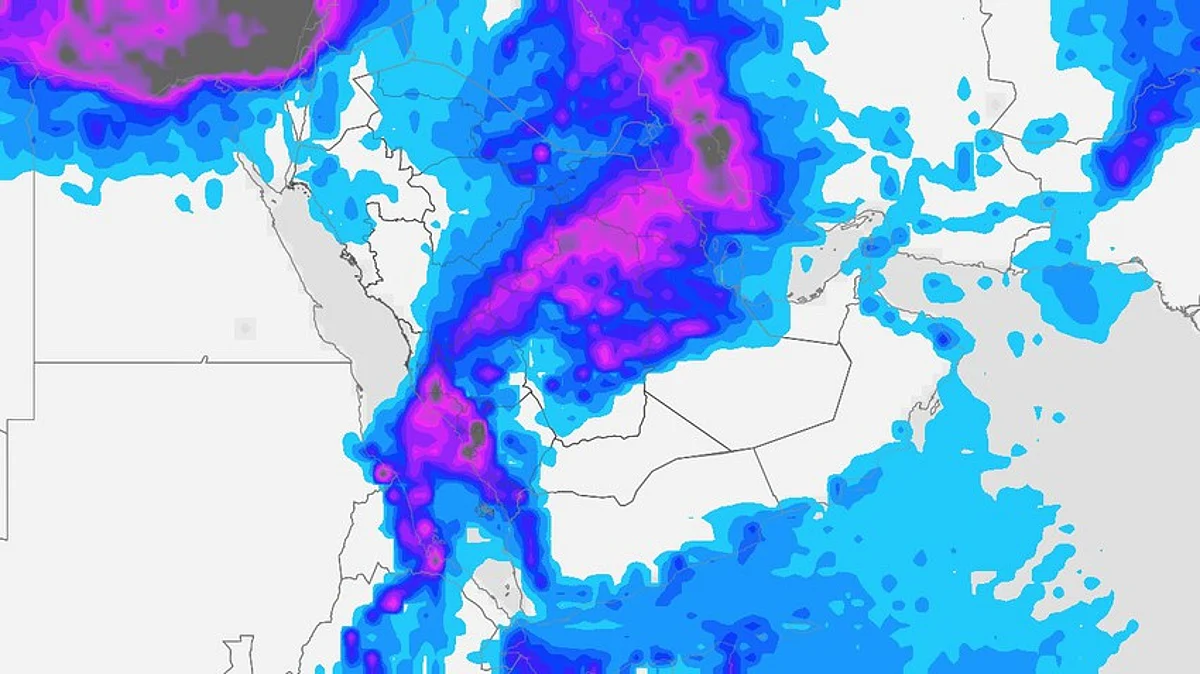 حالةٌ ماطرة جديدة تبدأ على المملكة اعتبارًا من الخميس ويتسع تأثيرها الأسبوع القادم