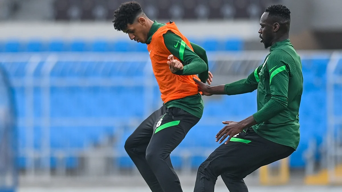 جانب من تدريبات لاعبي المنتخب السعودي