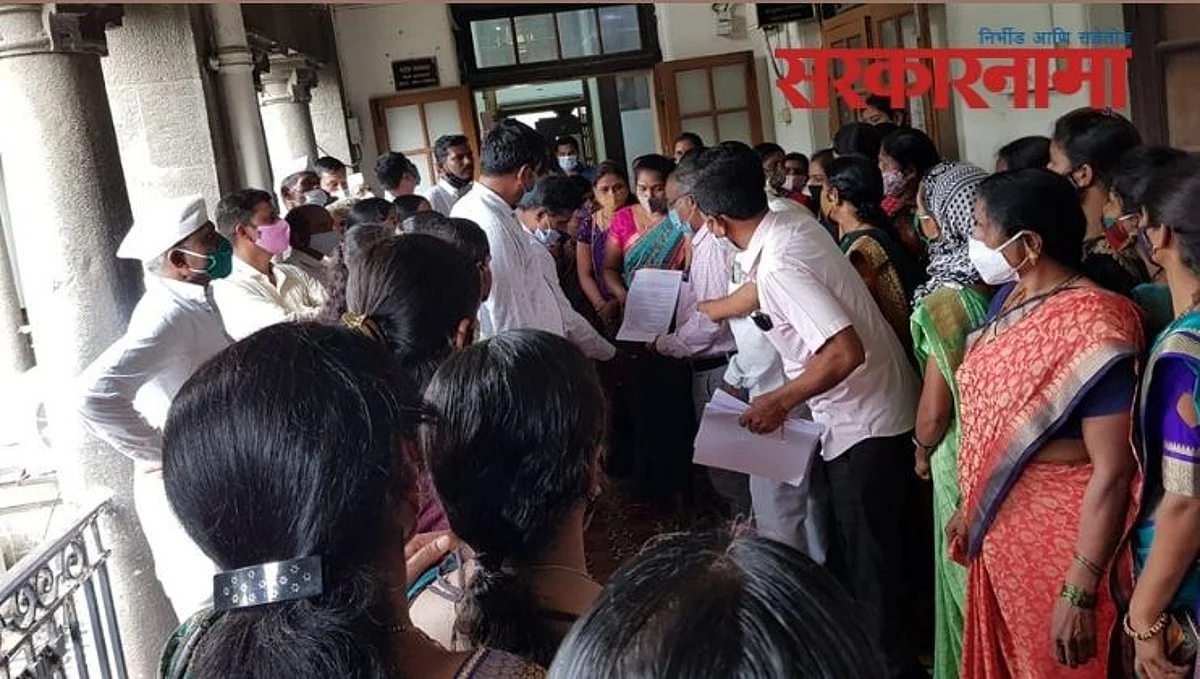 वाबळेवाडीच्या संतप्त रणरगिणींची झेडपीवर धडक : शाळेबाबत निर्णय न झाल्यास आत्मदहनाचा इशारा