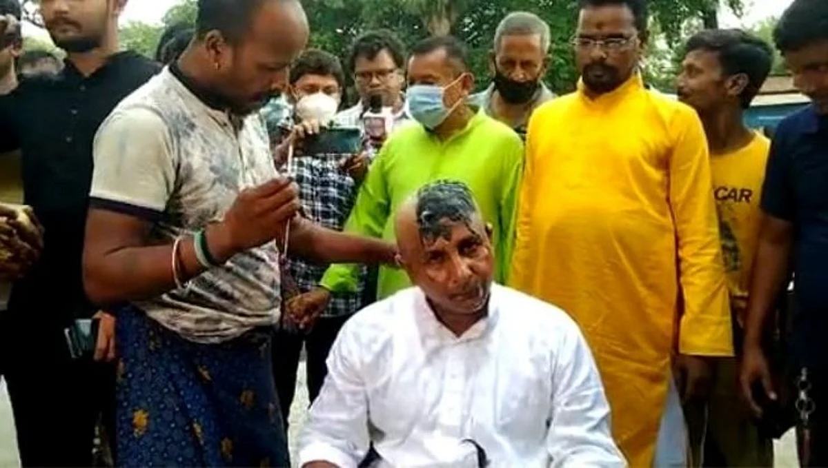 भाजपला धक्का; मुंडण करत आमदाराचा पक्षाला रामराम