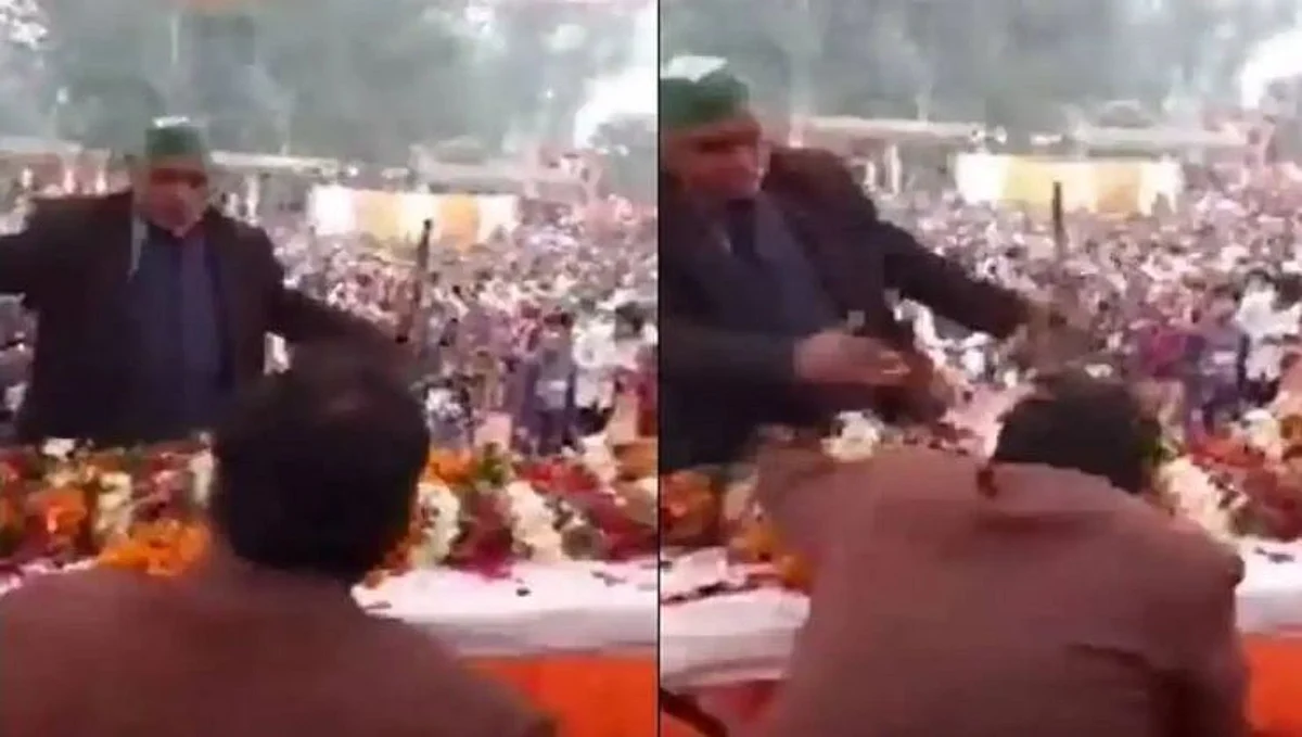 BJP MLA Pankaj Gupta slapped by senior citizen