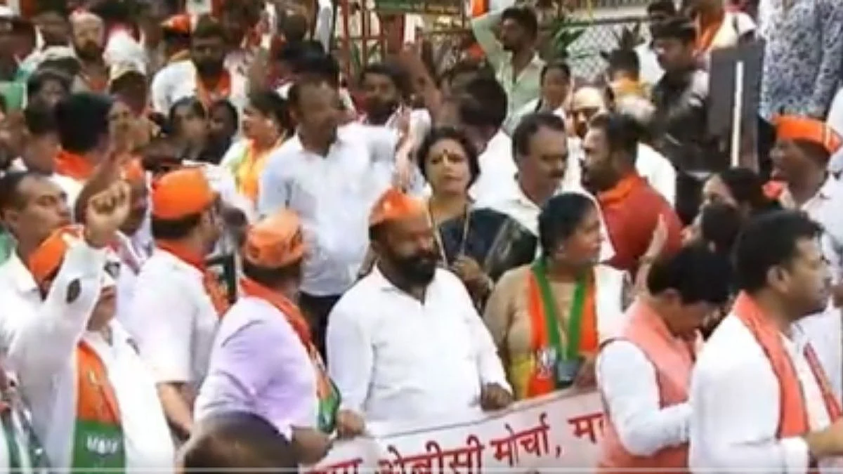 भाजपचा मोर्चा पोलिसांनी रोखला; पाटील, मुनगंटीवार, दरेकर, पडळकरांना घेतले ताब्यात