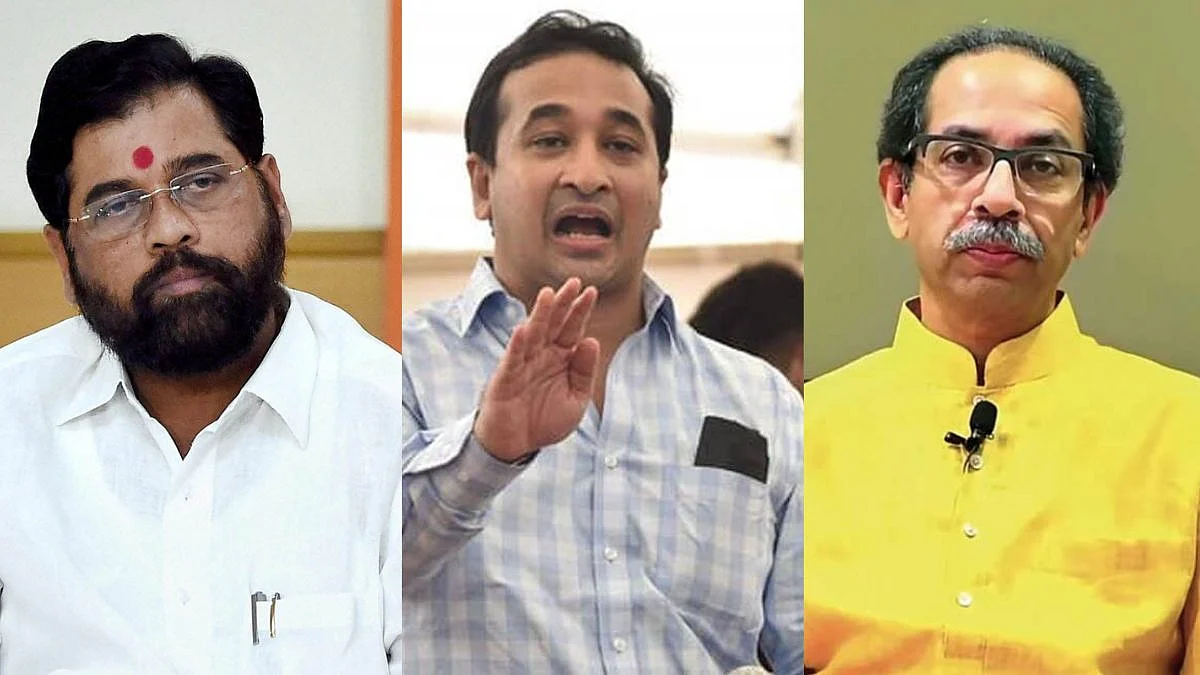 Nitesh rane, Eknath Shinde, Uddhav Thackeray