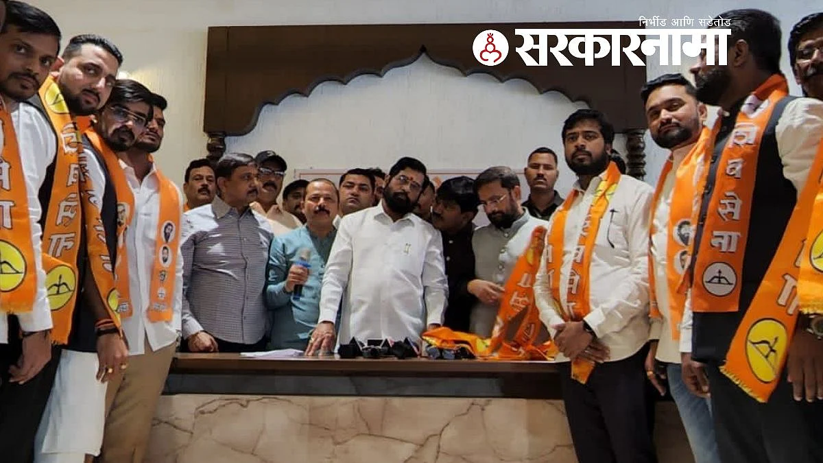 C.M. Eknath Shinde with party workers
