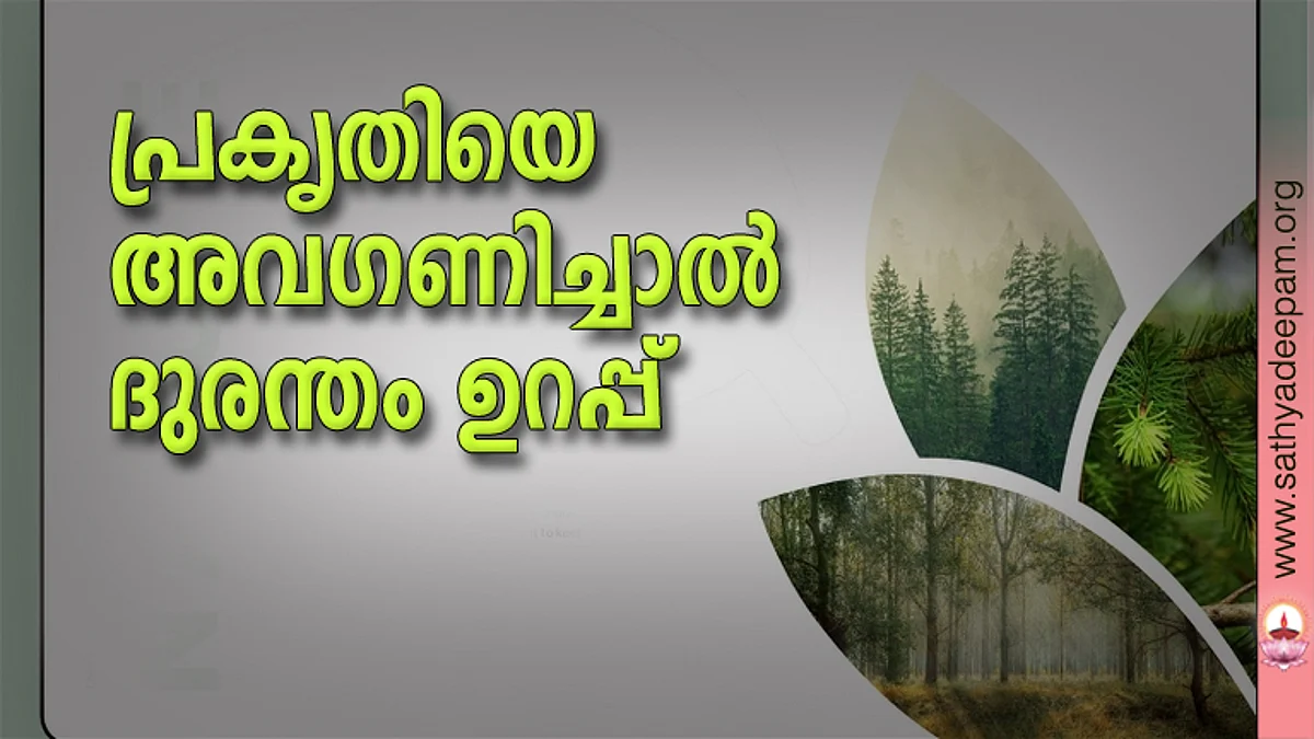 പ്രകൃതിയെ അവഗണിച്ചാല് ദുരന്തം ഉറപ്പ്