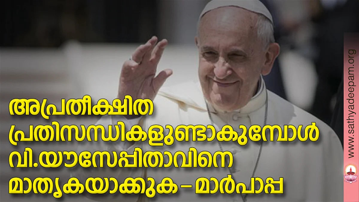 അപ്രതീക്ഷിത പ്രതിസന്ധികളുണ്ടാകുമ്പോള് വി. യൗസേപ്പിതാവിനെ മാതൃകയാക്കുക - മാര്പാപ്പ