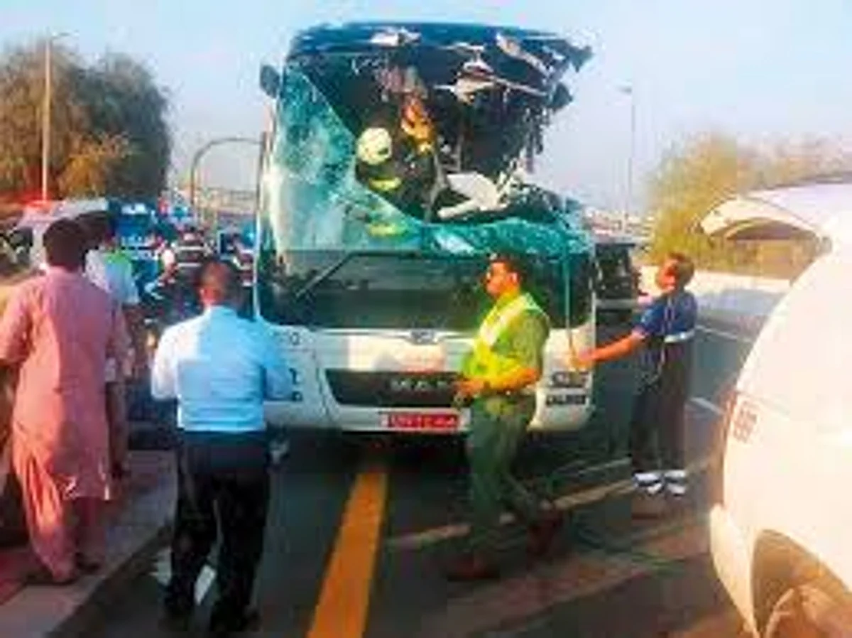 Uncontrollable Bus Overturned After Hitting a Police Barrier