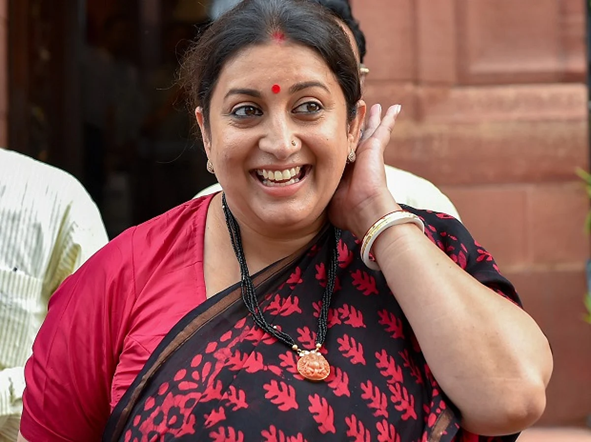 New Delhi: Minister of Textiles Smriti Irani during the Monsoon Session of the Parliament, in New Delhi on Friday, July 20, 2018. (PTI Photo/Kamal Kishore)(PTI7_20_2018_000215A)