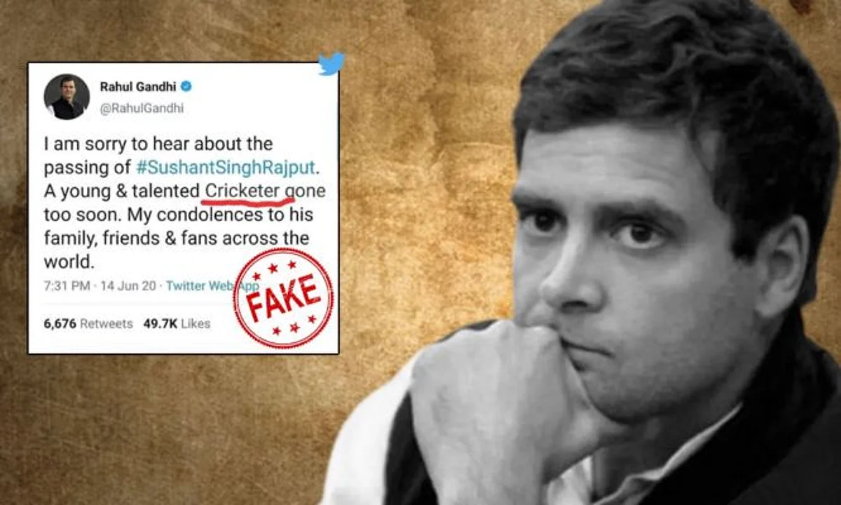 Rahul Gandhi Tweet on the Death of Sushant Singh Rajput, he called him a Cricketer?