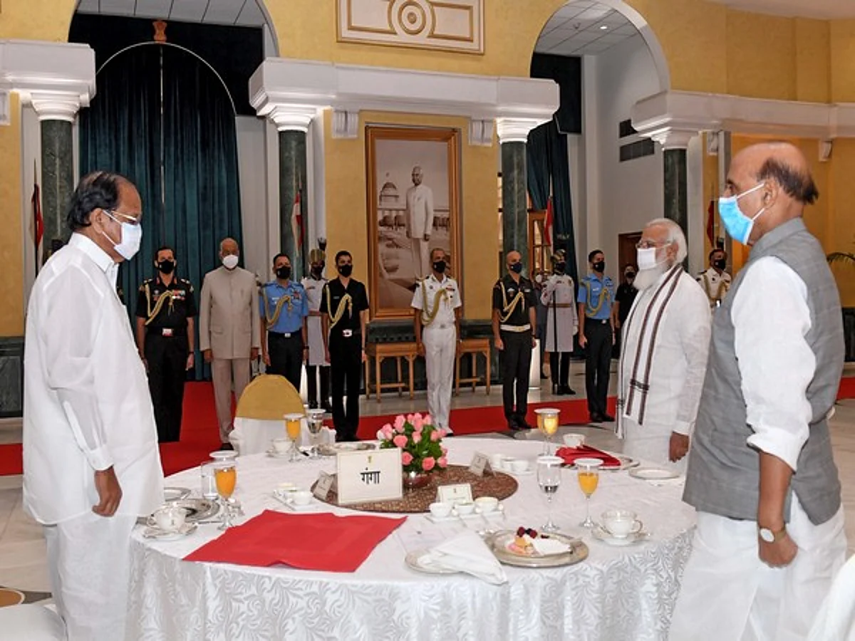PM Modi, Union Cabinet members attend high tea hosted by President Kovind
