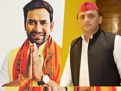 दिनेश लाल यादव और अखिलेश यादव