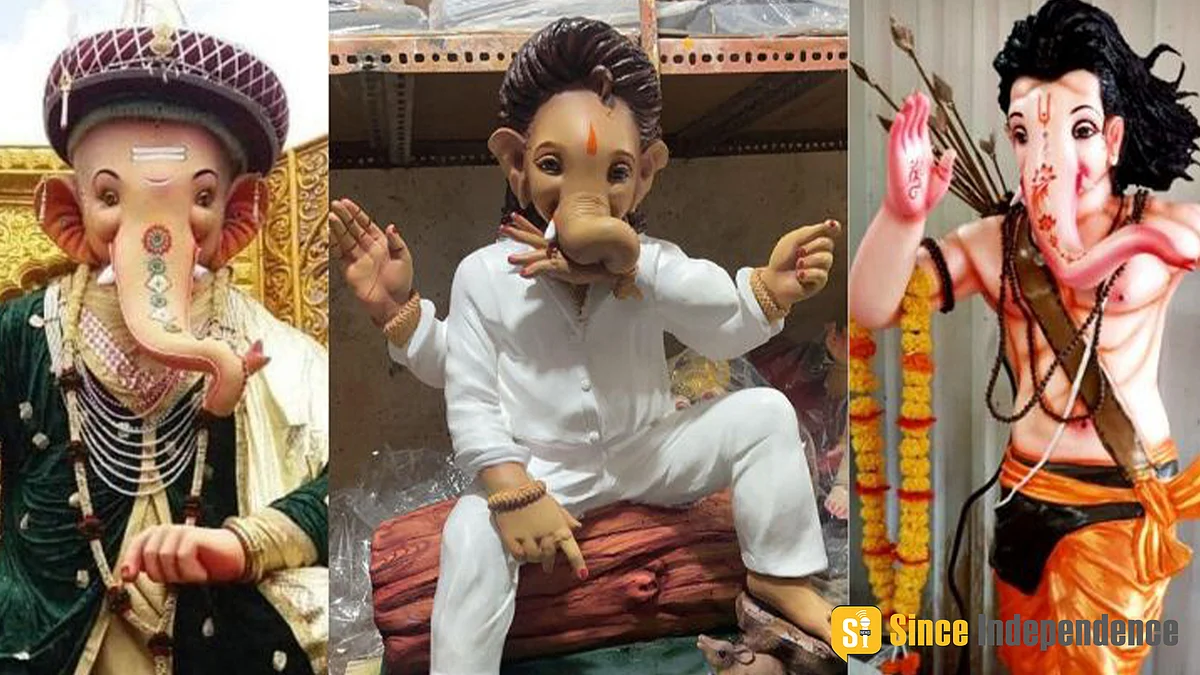 बप्पा की शान या अपमान! गणपति प्रतिमाओं को दिया बाहुबली, पुष्पा और कृष का रूप