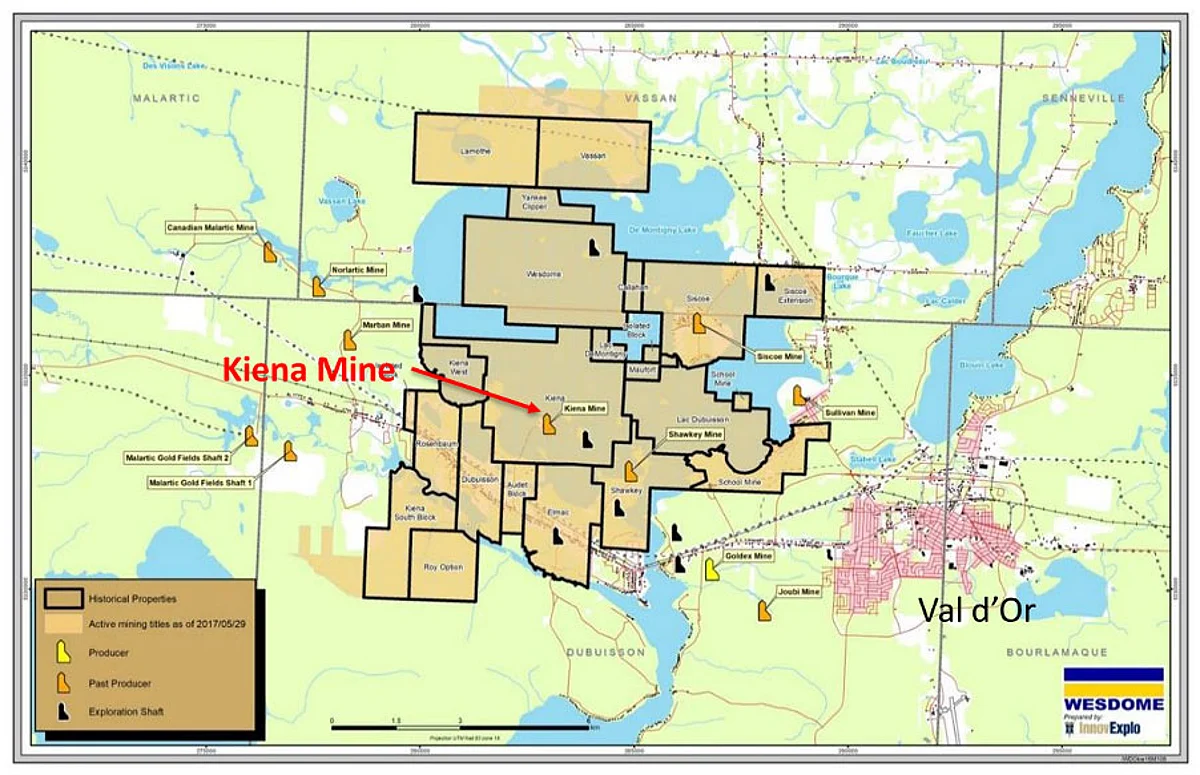 Wesdome Gold Mines Update on Kiena Mine Complex in Val d’Or