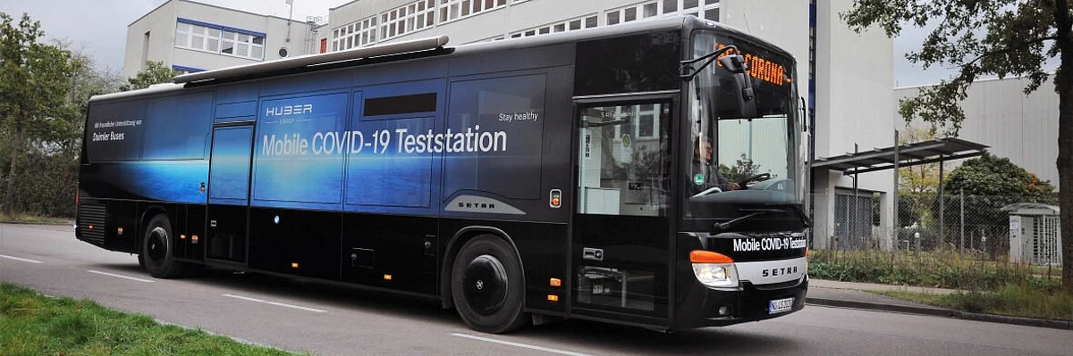 Setra Inter City Bus as Mobile COVID-19 Testing Station