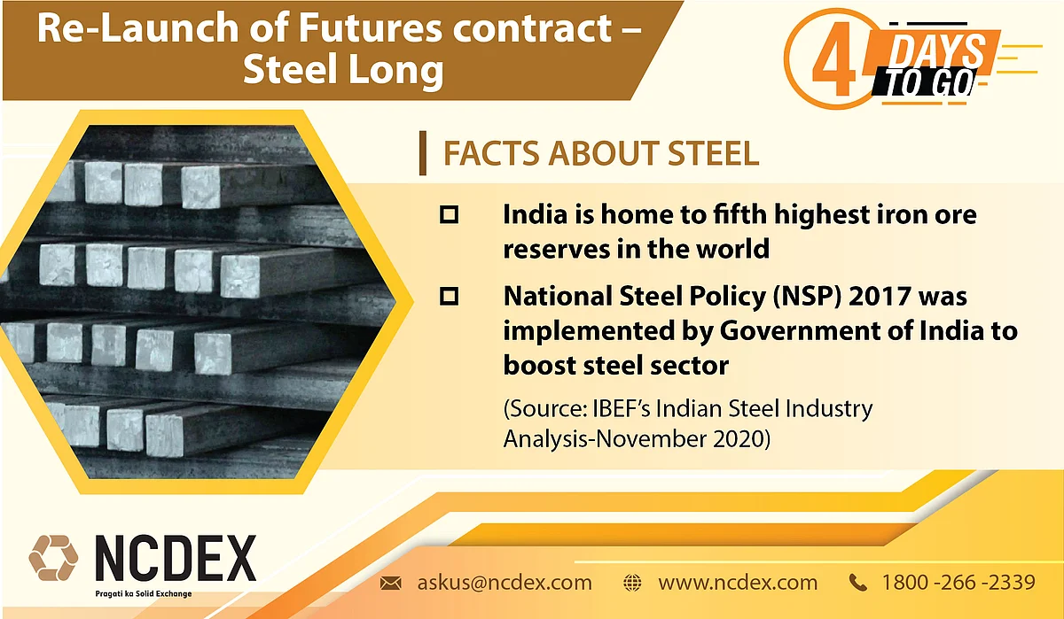 NCDEX to Relaunch Steel Futures Contract on January 18