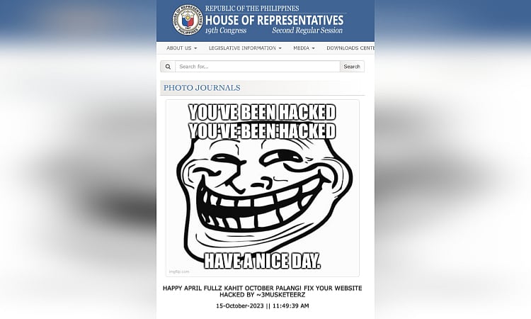 Hacked House of Representatives Website - Vimarsana News