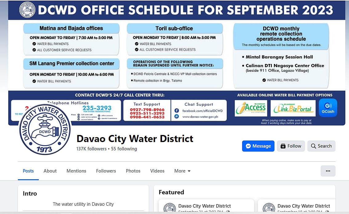 DCWD's Facebook page at risk of being taken down - Vimarsana News