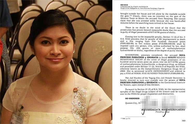 Nova Parojinog of Ozamiz gets life imprisonment for illegal drug possession - Vimarsana News